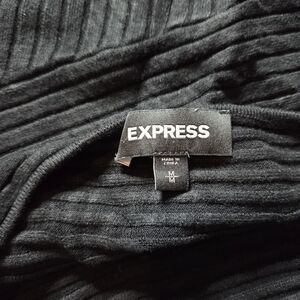 Express Black Ribbed Knit Top